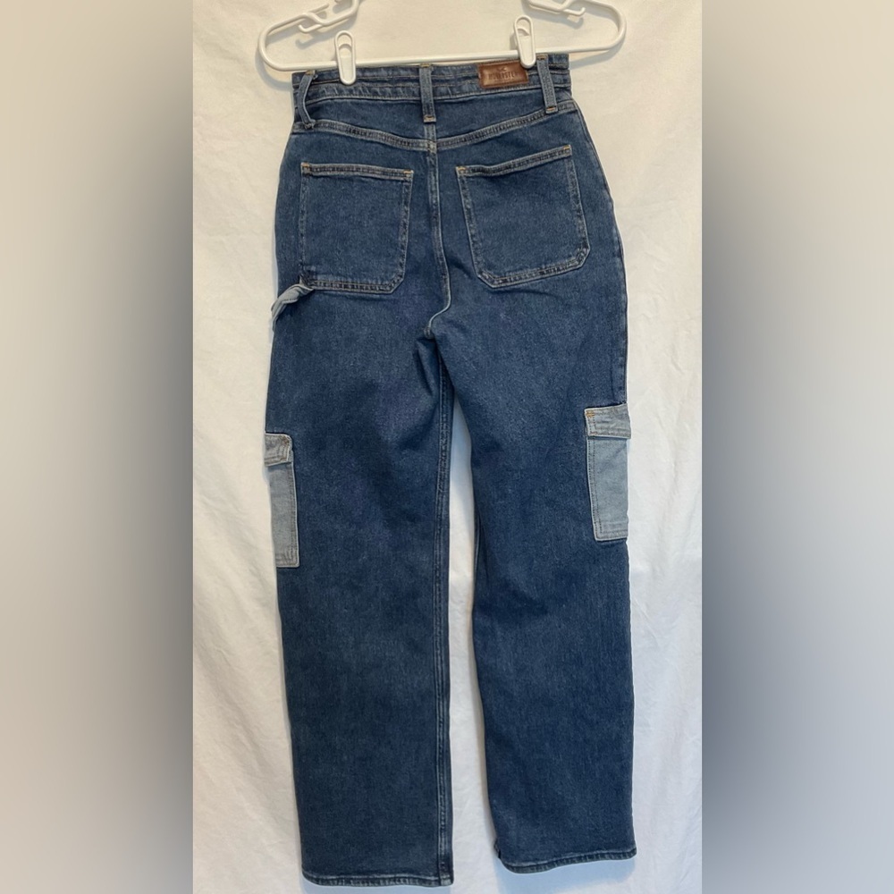 Hollister High Rise Blue Jeans Utility Style - Picture 2 of 6